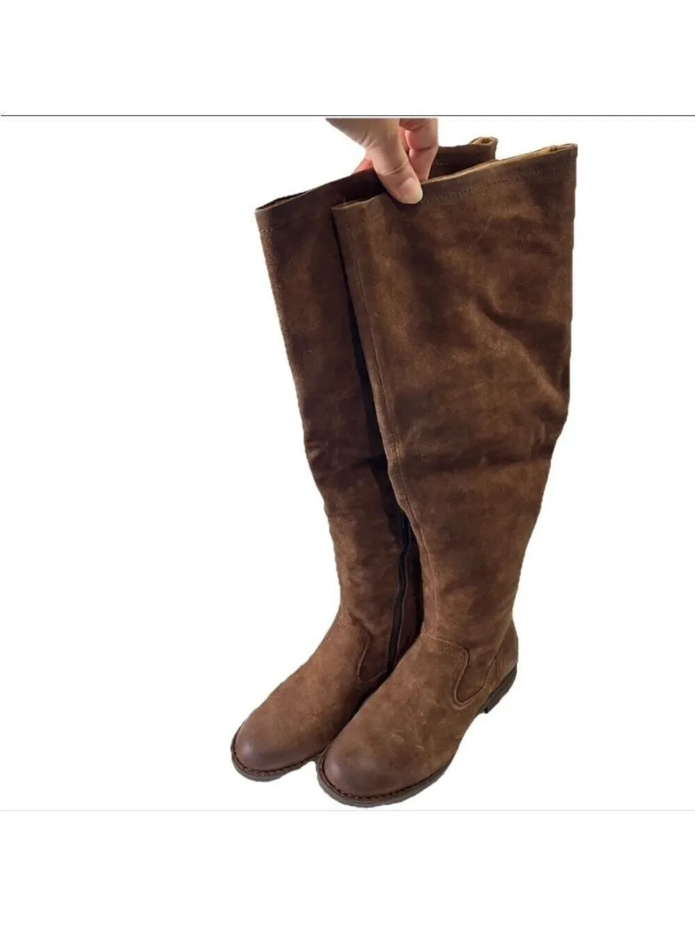 Born Womens Britton Over the Knee Brown Boot Leather Size 6.5M Riding Boots